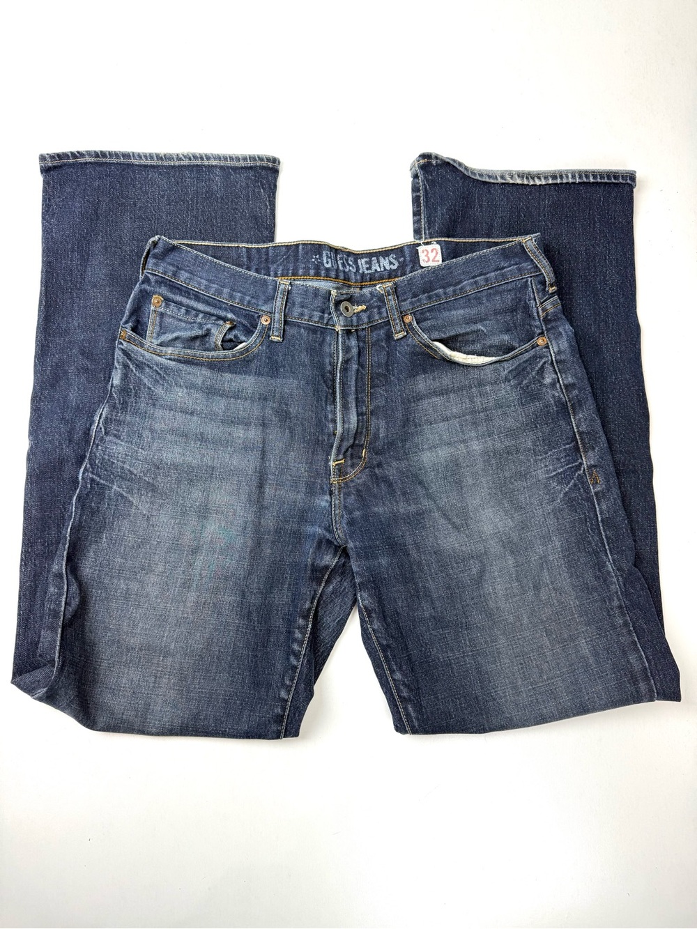 Guess Men's Cliff Boot Cut Fit Faded Blue Denim Jeans
